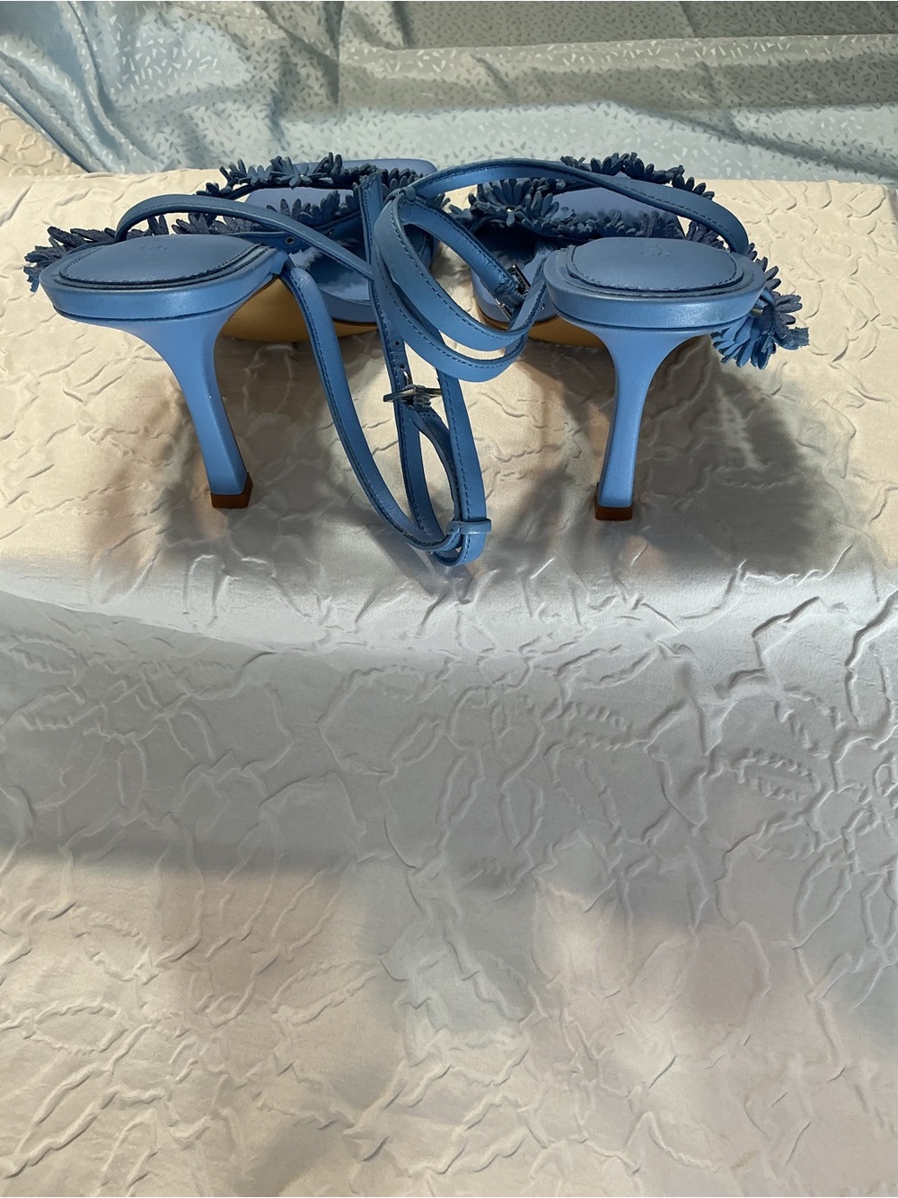 Gianni Bini Blue Floral Strappy High-Heel Sandals - Picture 5 of 6